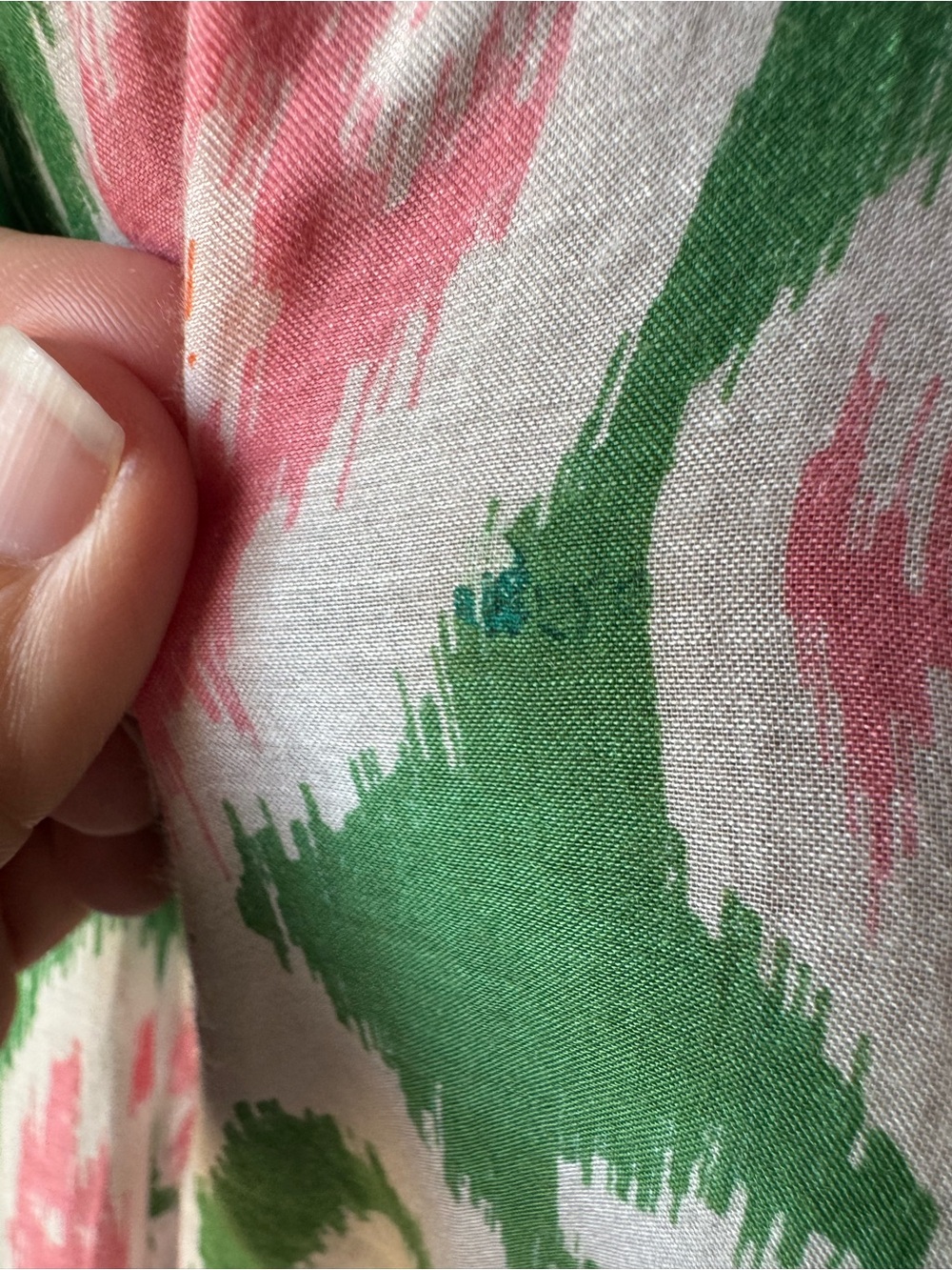 One Hundred Stars Ikat Robe Kimono Duster Pink Green Belted Modal Viscose OS - Picture 8 of 13